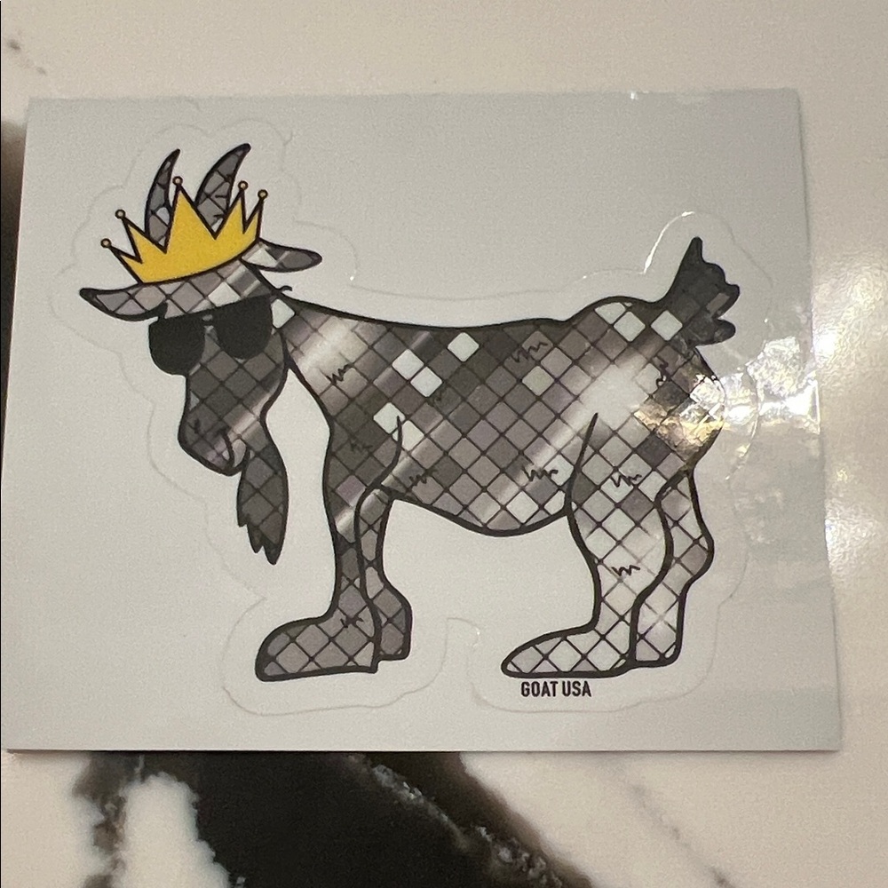 Crowned Goat Sticker with Sunglasses